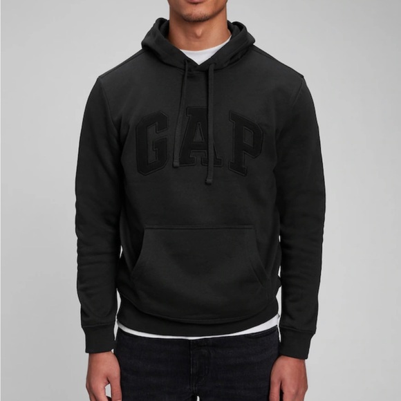 GAP Hoodie Black Logo Pullover Fleece Cotton Men’s Size 510981-80-1 - Picture 3 of 3
